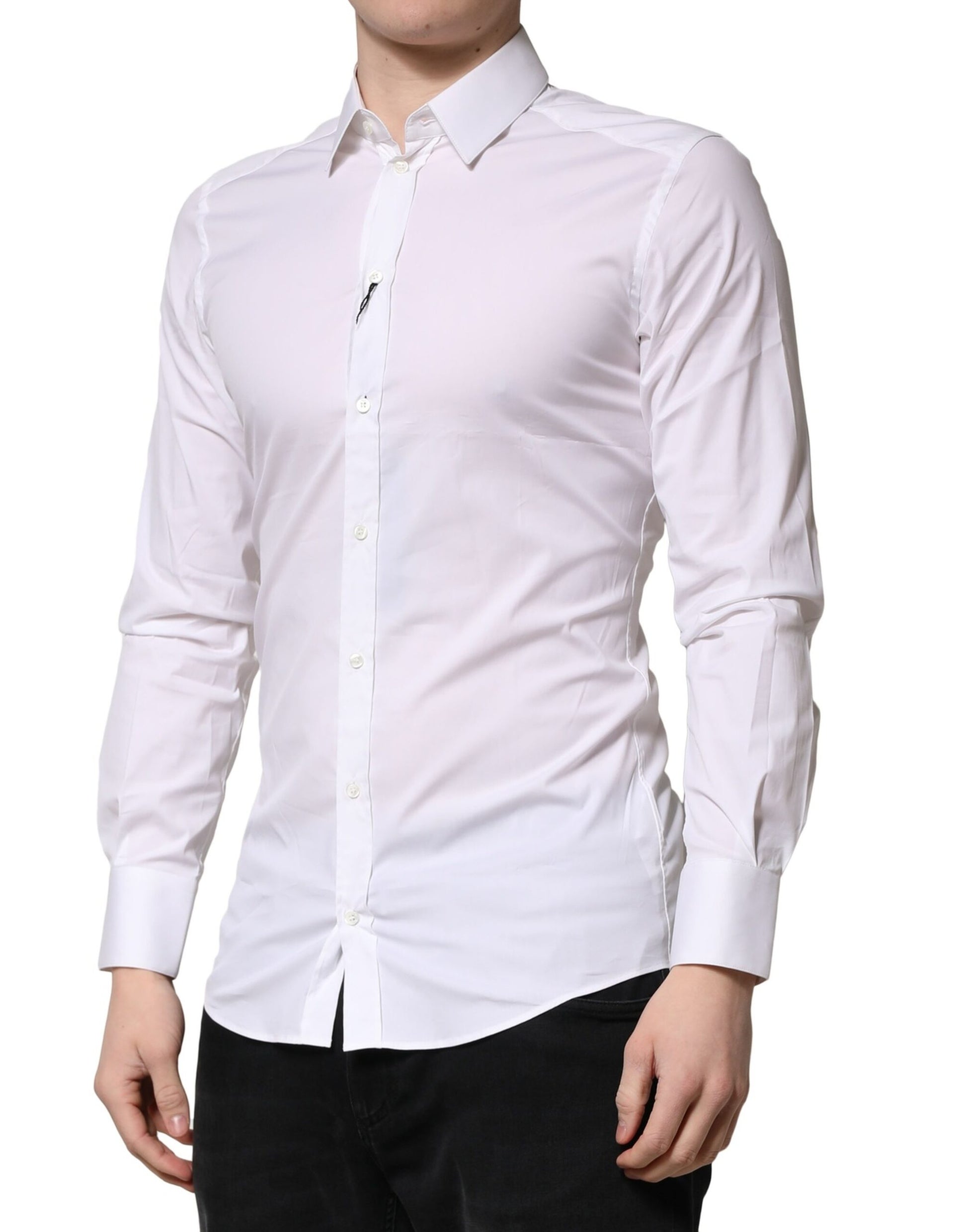 White GOLD Long Sleeves Dress Formal Shirt