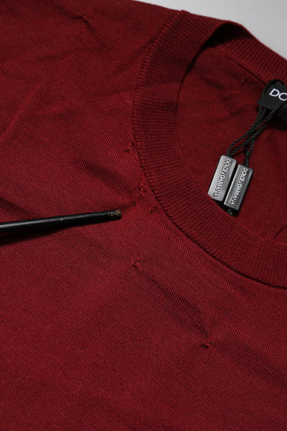 Maroon Cashmere Crew Neck Sweatshirt Sweater