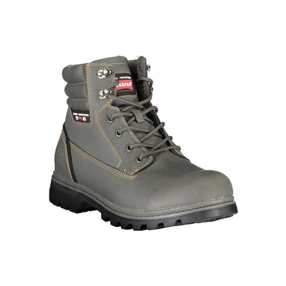 Gray Polyester Mens Boot