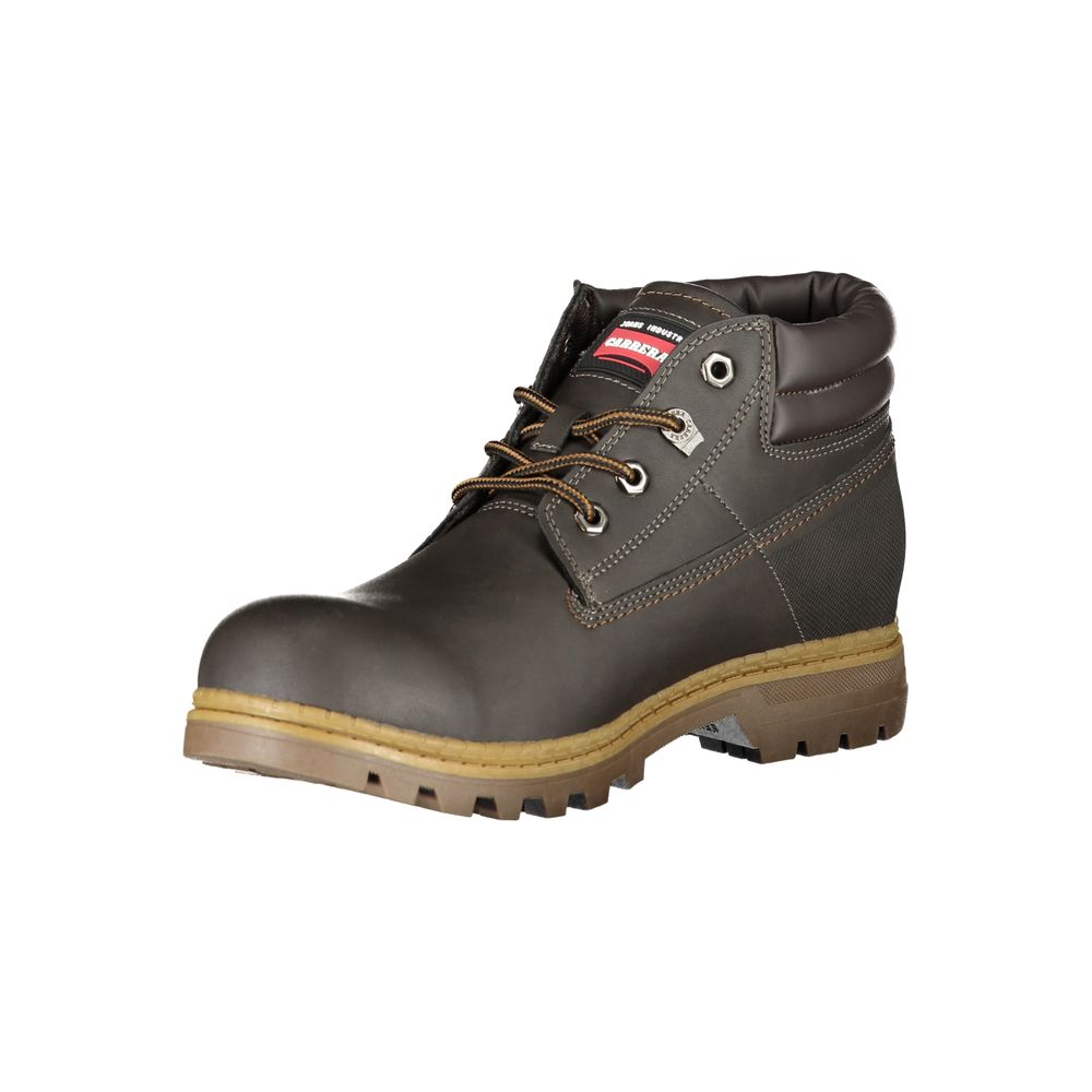 Brown Polyester Men Boot