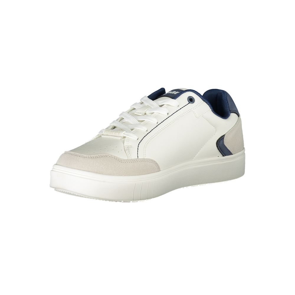 White Polyurethane Men Sneaker