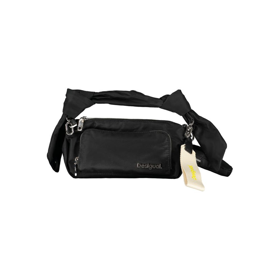 Black Polyester Women Handbag