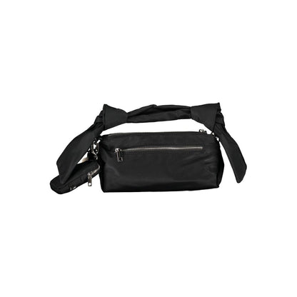 Black Polyester Women Handbag