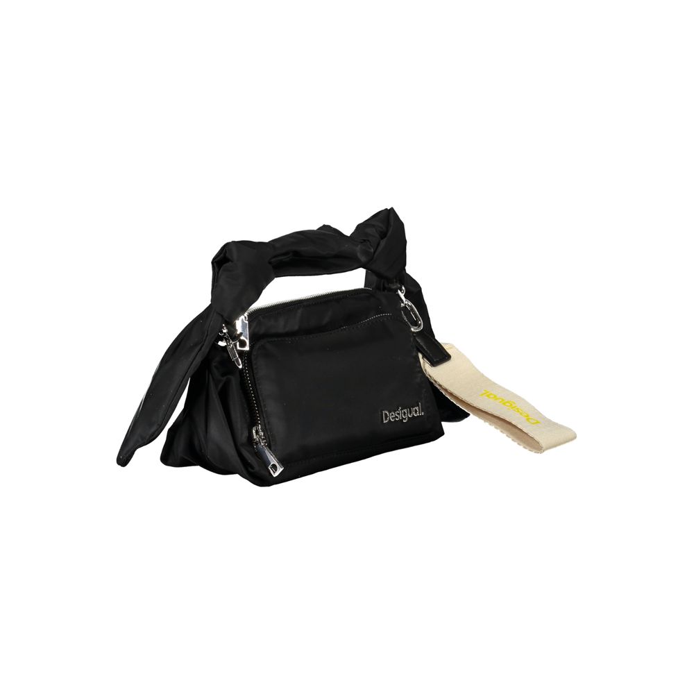 Black Polyester Women Handbag