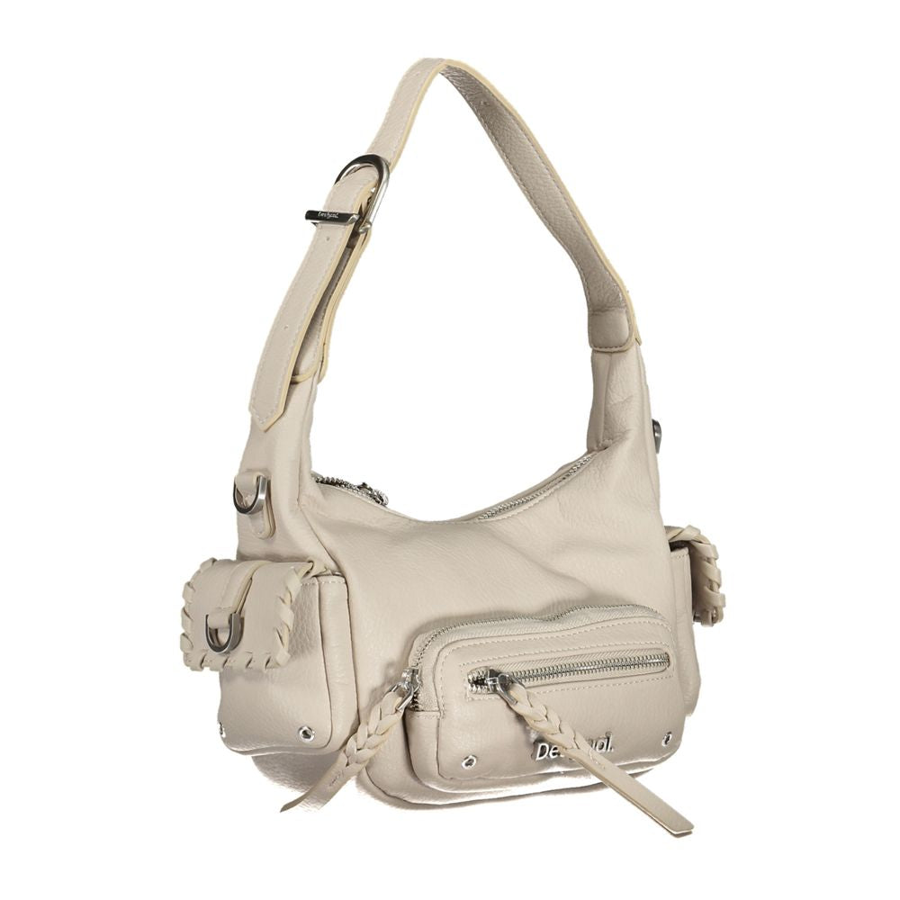 White Polyurethane Women's Handbag