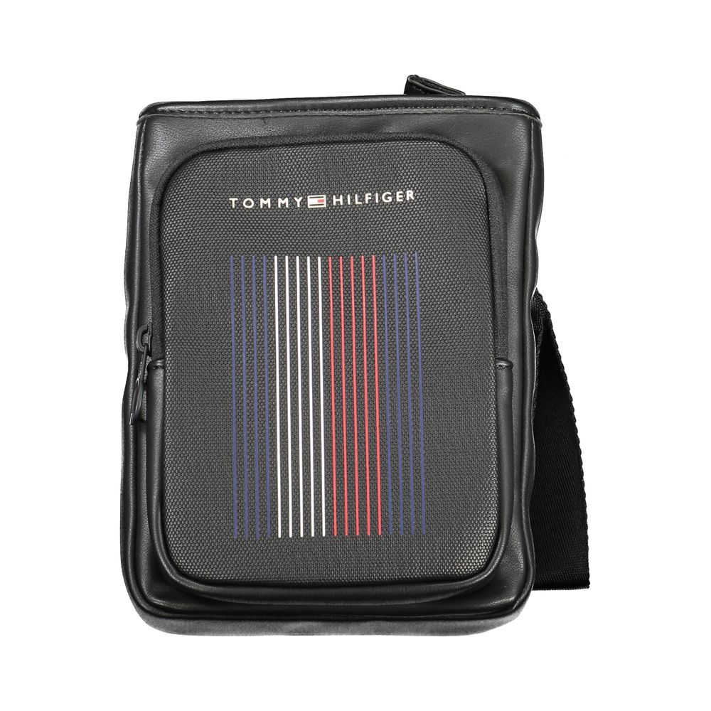 Black Polyurethane Men Shoulder Bag