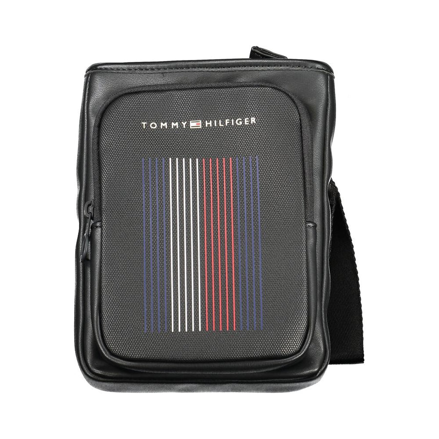 Black Polyurethane Men Shoulder Bag