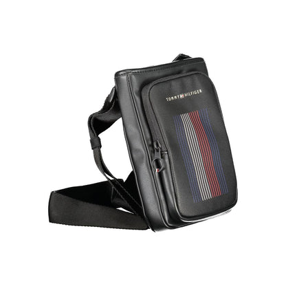 Black Polyurethane Men Shoulder Bag