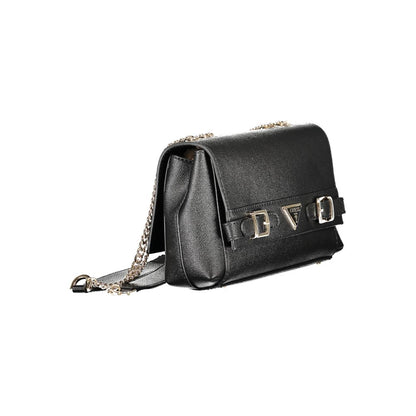 Black Polyurethane Women Handbag