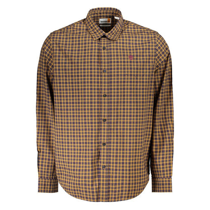Yellow Cotton Men Shirt