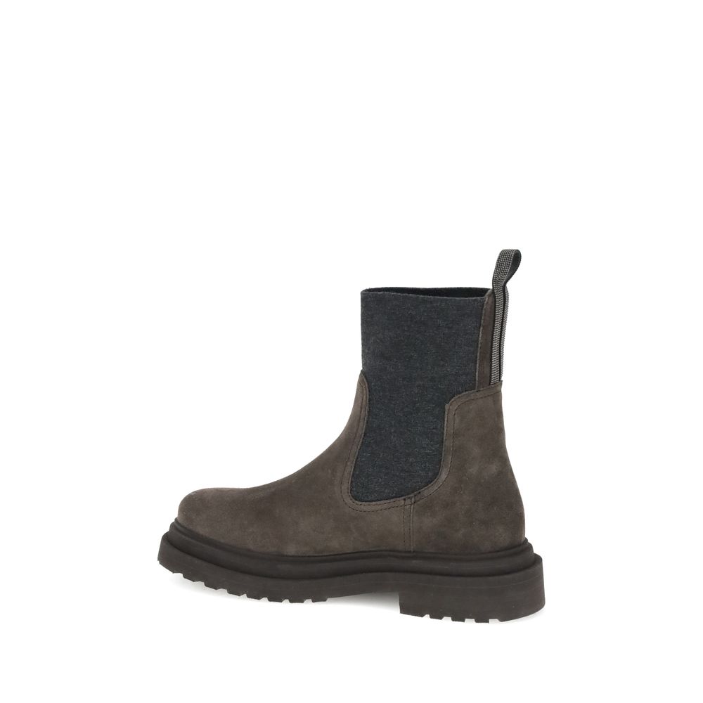 Brown Calf Leather Bos Taurus Ankle Boots