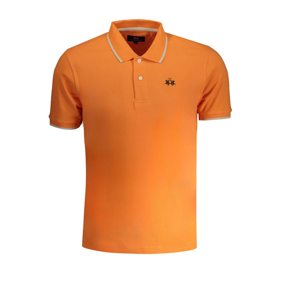 Arancione Cotton Men Polo Shirt