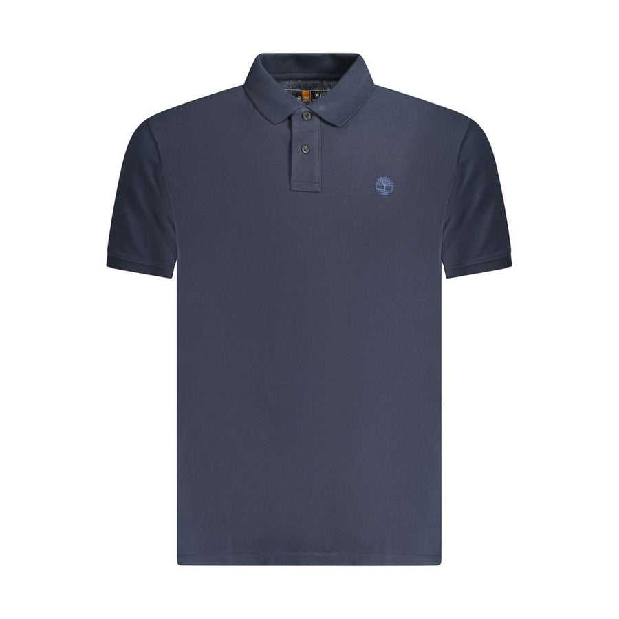 Blue Cotton Men Polo