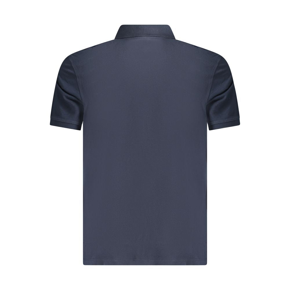Blue Cotton Men Polo