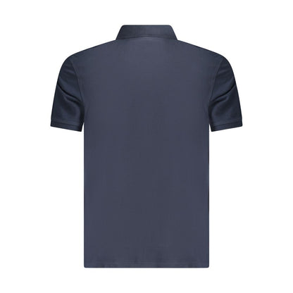 Blue Cotton Men Polo