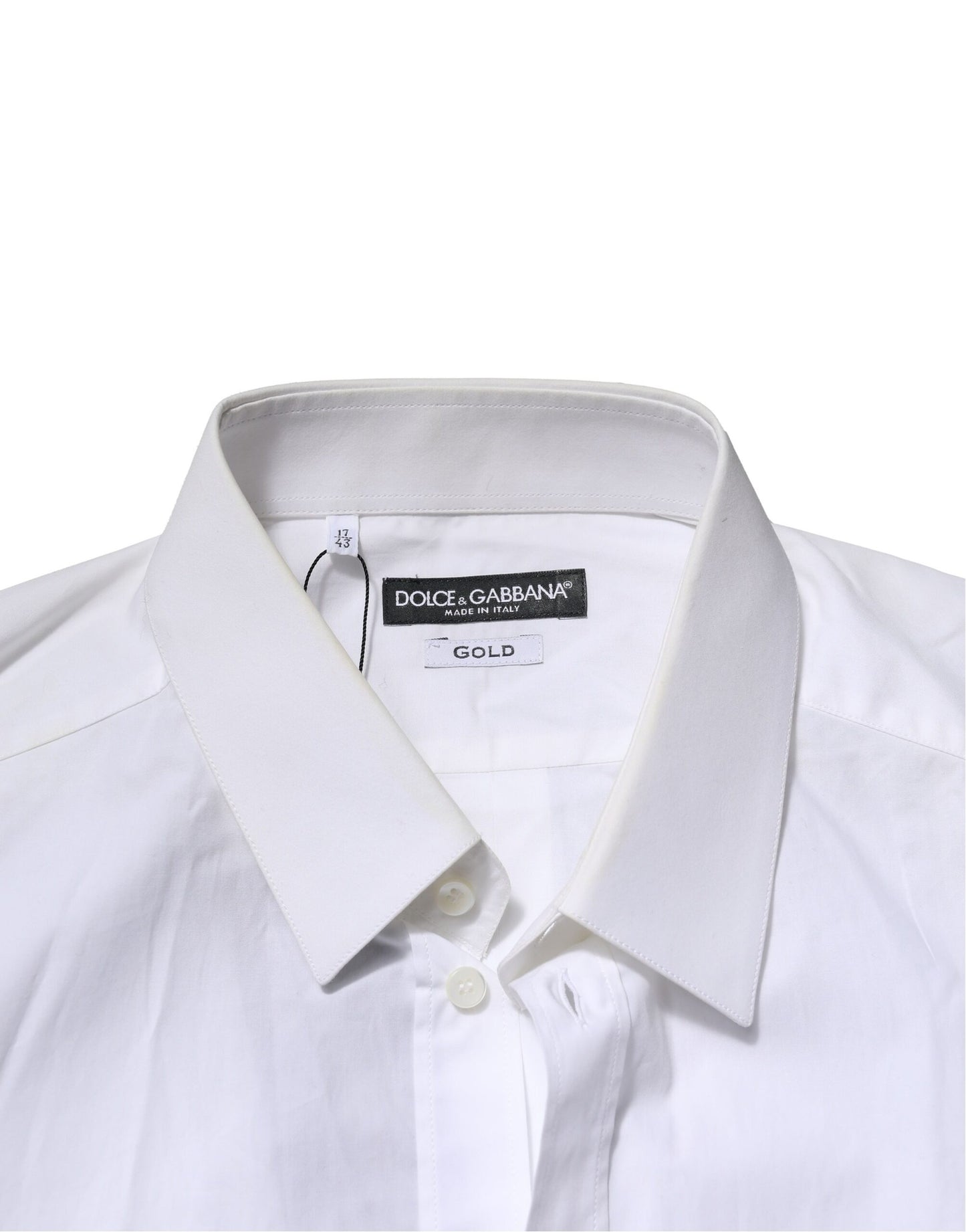 White Cotton GOLD Long Sleeves Formal Shirt
