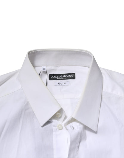 White Cotton GOLD Long Sleeves Formal Shirt