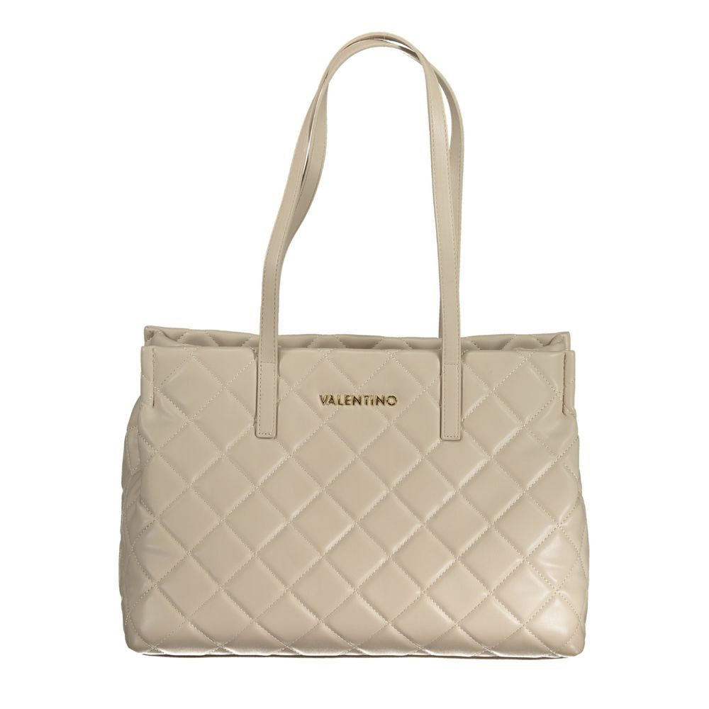 Beige Polyurethane Women's Bag