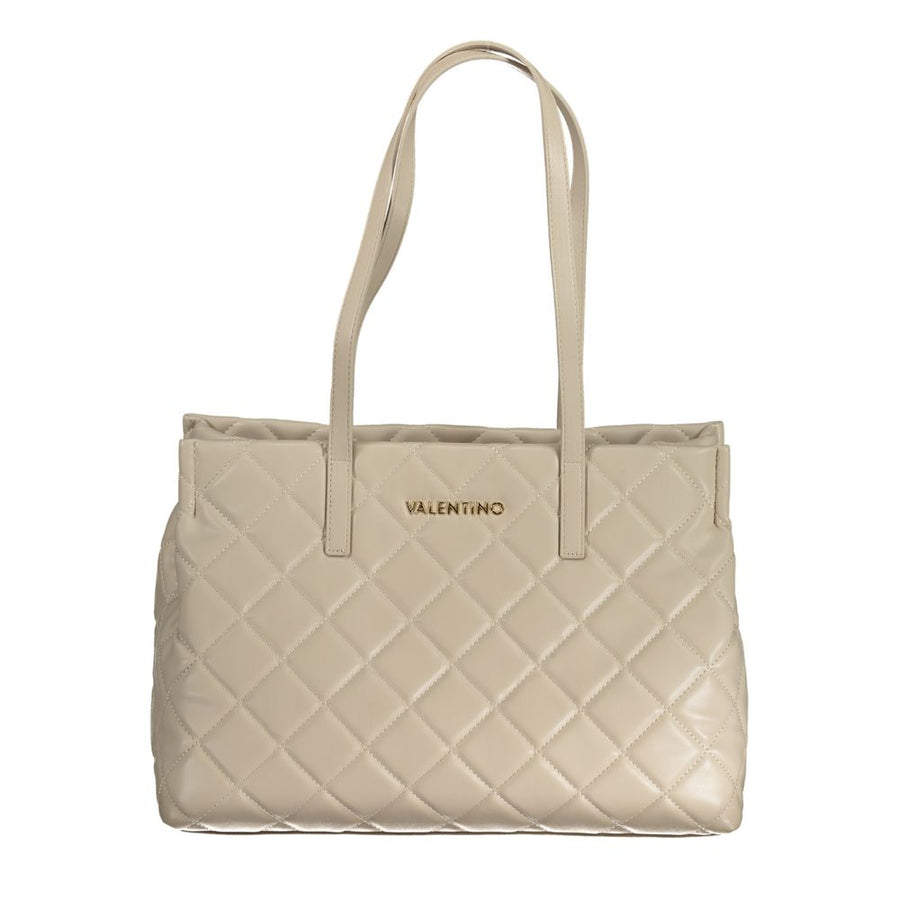 Beige Polyurethane Women's Bag