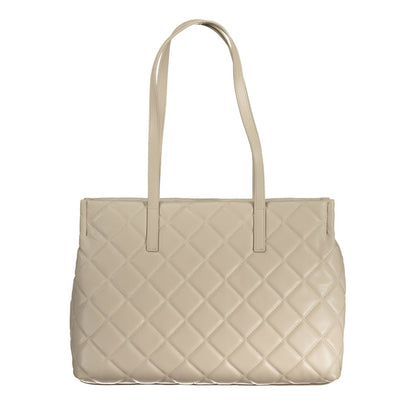 Beige Polyurethane Women's Bag