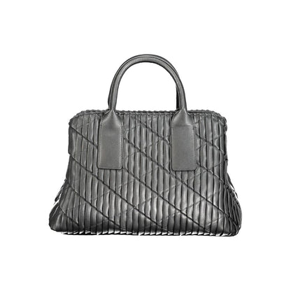 Black Polyurethane Women Handbag