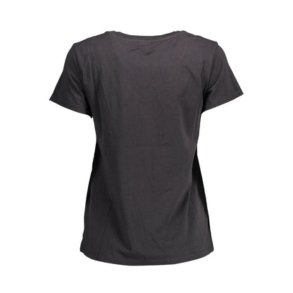Black Cotton Women T-Shirt