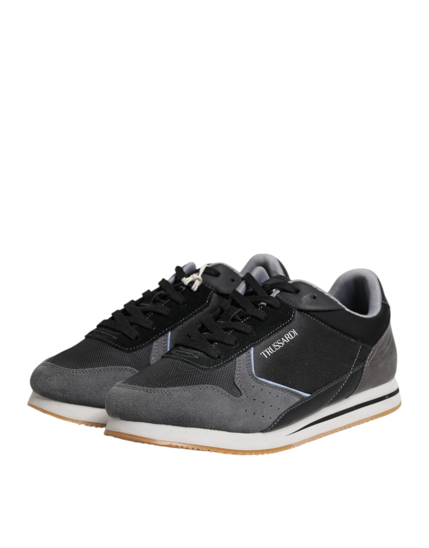 Black Gray Lace Up Low Top Casual Sneakers Shoes