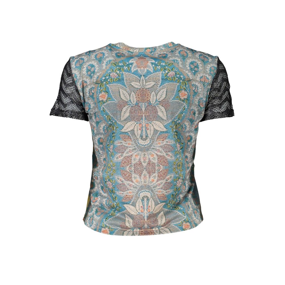 Blue Polyester Women T-Shirt