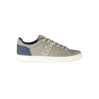 Gray Polyester Athletic Sneakers