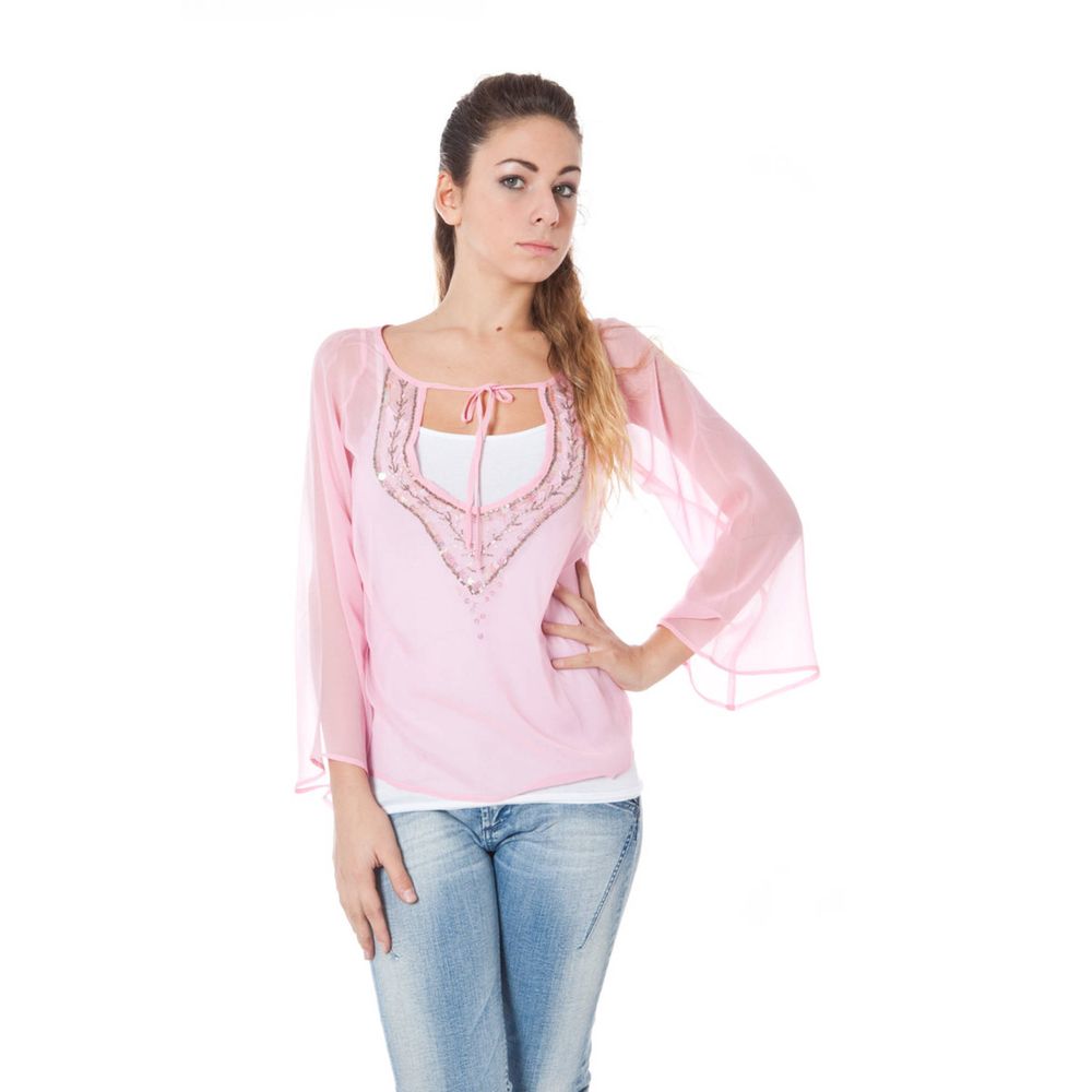 Pink Silk Women Top