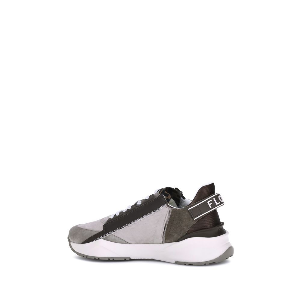 Beige Calf Leather Bos Taurus Low Top Sneakers