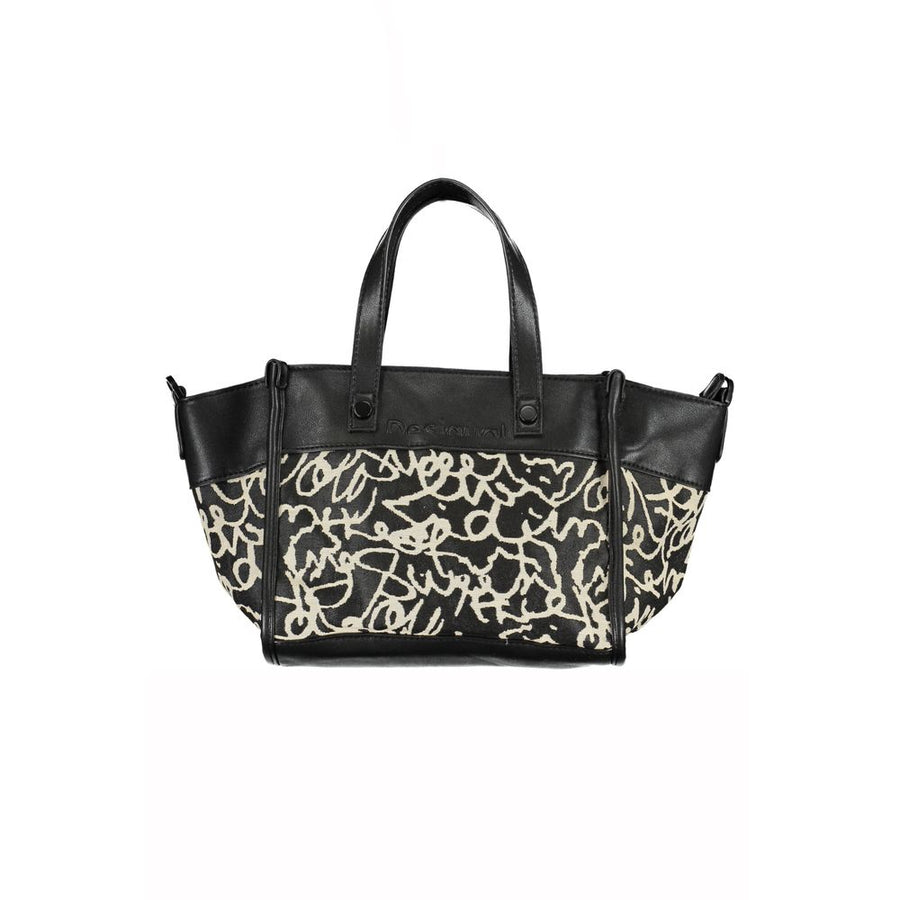 Black Polyester Women Handbag