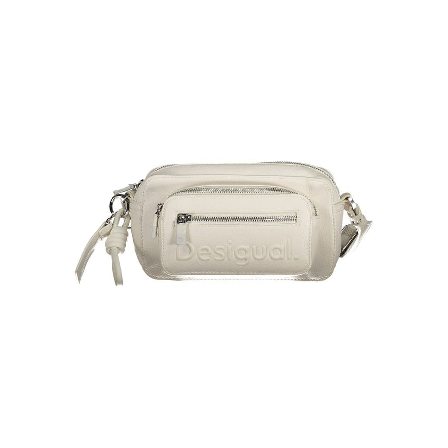 White Polyurethane Women Handbag