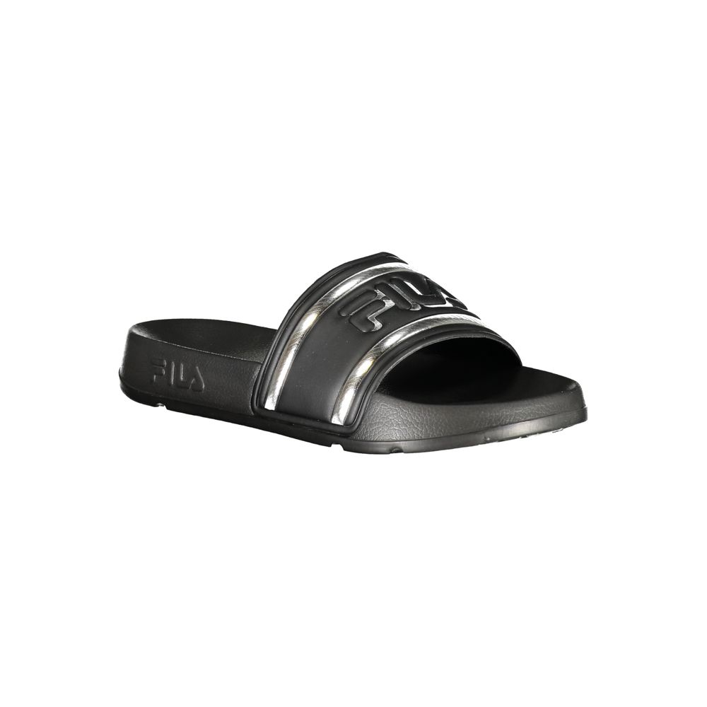 Black Polyurethane Women Slipper