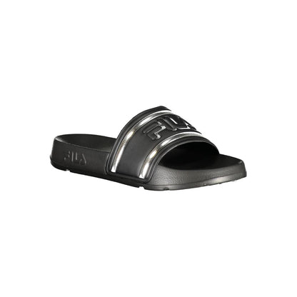 Black Polyurethane Women Slipper