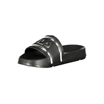 Black Polyurethane Women Slipper
