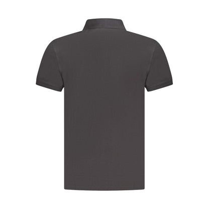 Black Cotton Men Polo Shirt