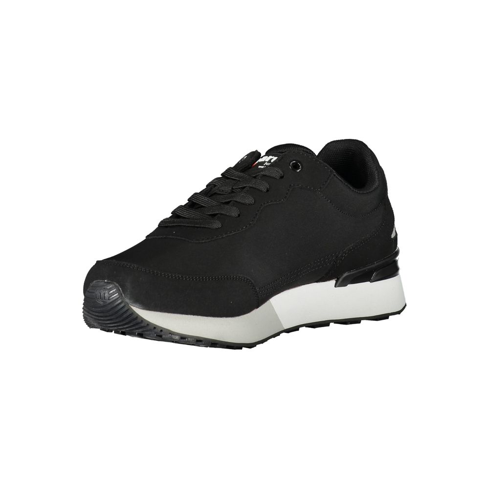 Black Polyurethane Men Sneaker