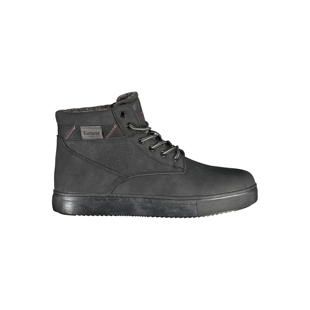Black Polyester Men Boot