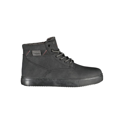 Black Polyester Men Boot