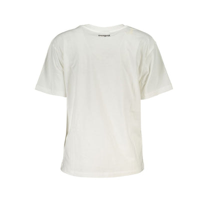 White Cotton Women T-Shirt