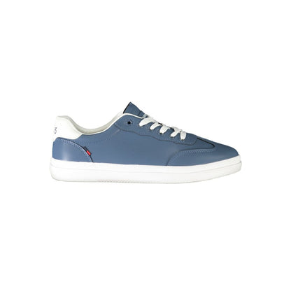 Blue Polyurethane Men Sneaker