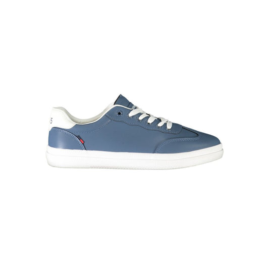 Blue Polyurethane Men Sneaker