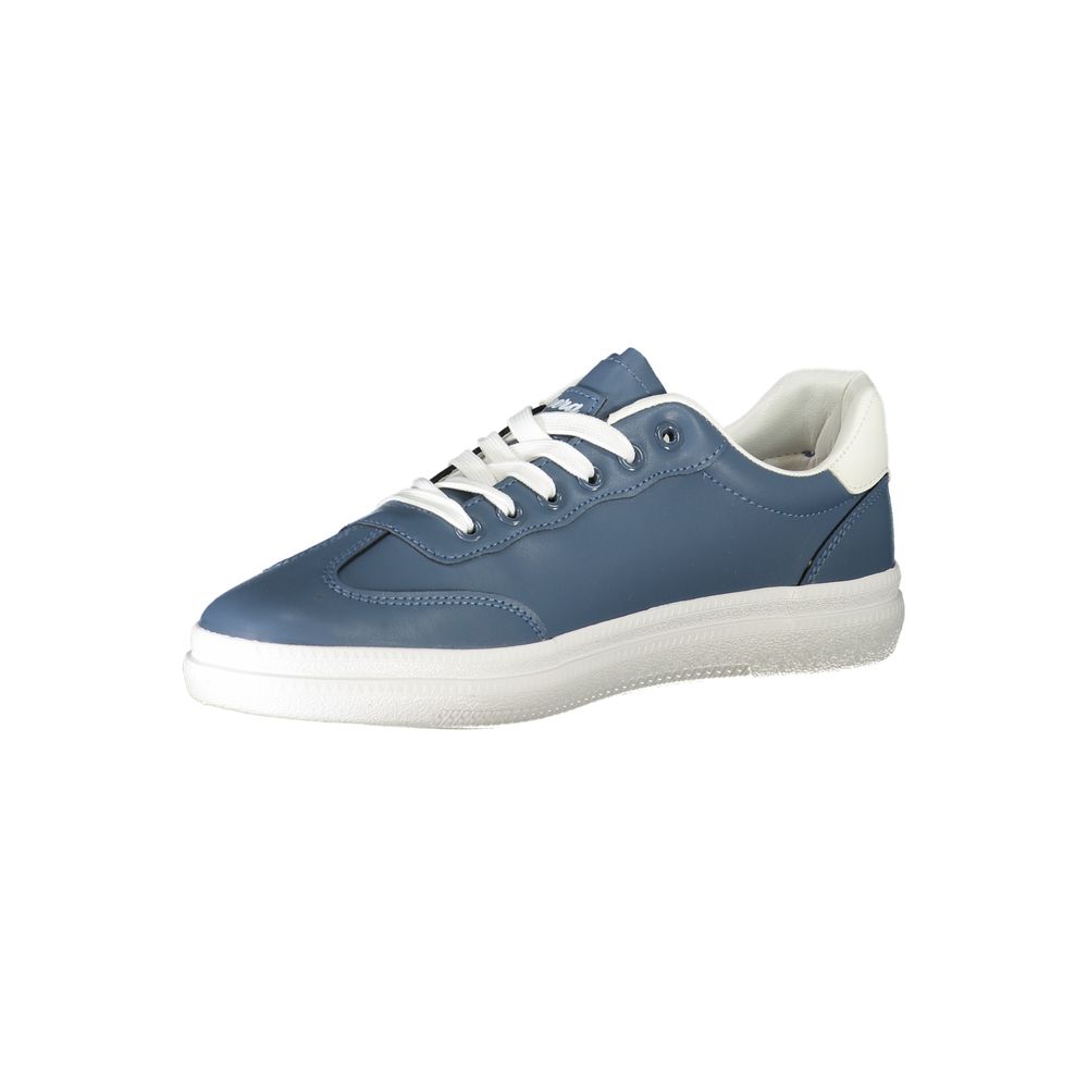 Blue Polyurethane Men Sneaker