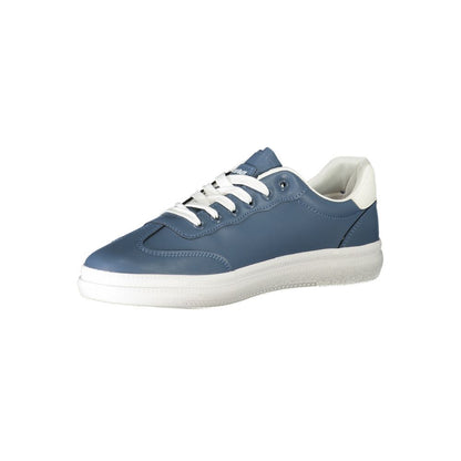Blue Polyurethane Men Sneaker