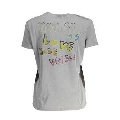 Gray Cotton Women T-Shirt