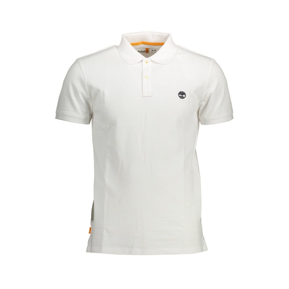 White Cotton Men Polo Shirt