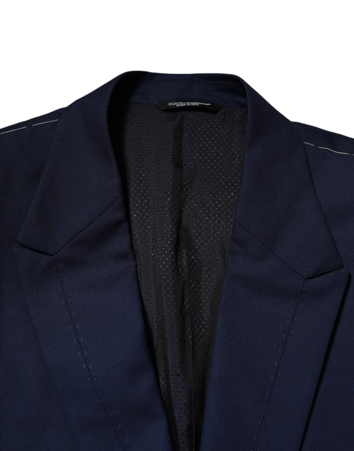 Blue Wool Single Breasted Suit Coat Blazer