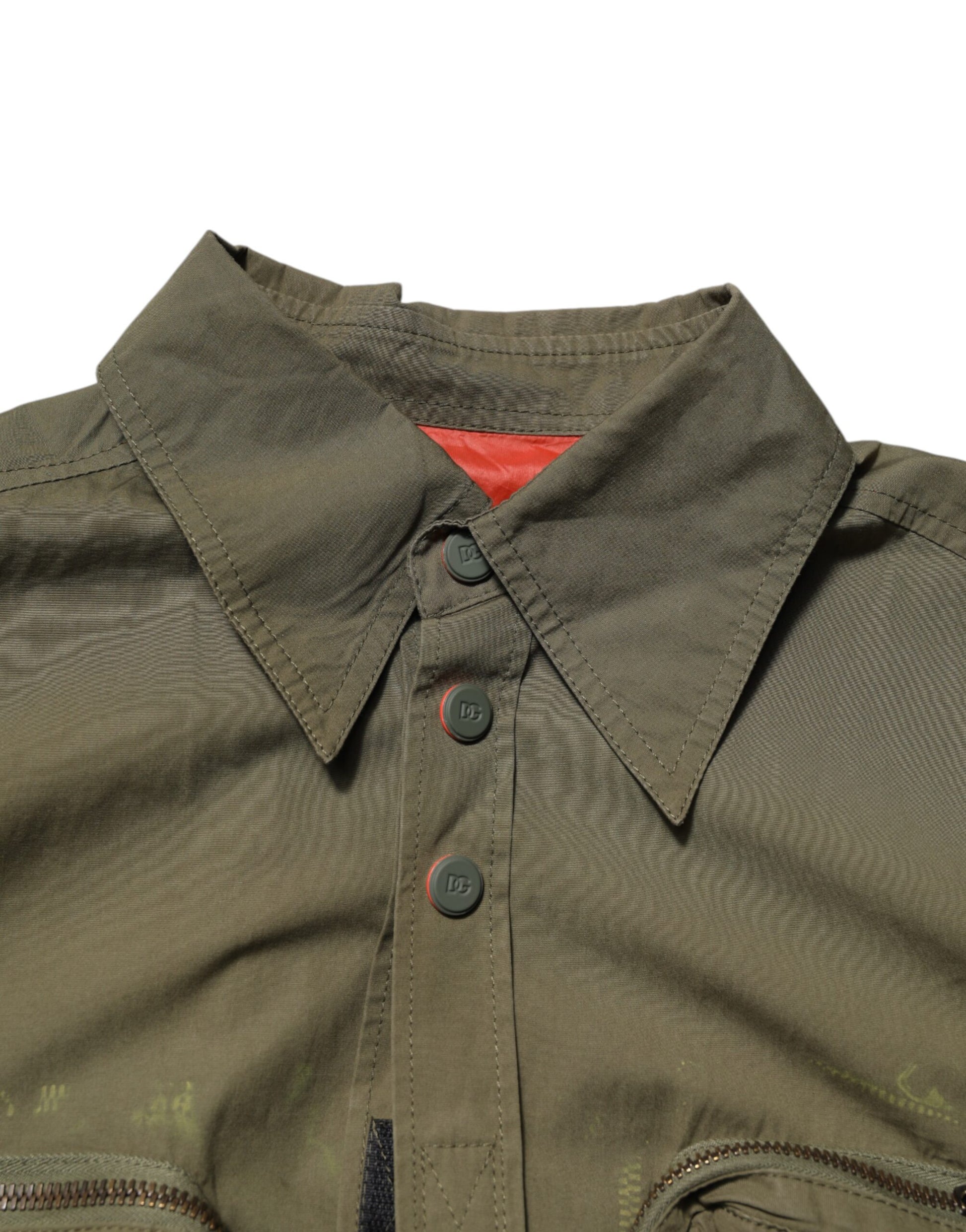 Army Green Button Down Long Sleeves Shirt