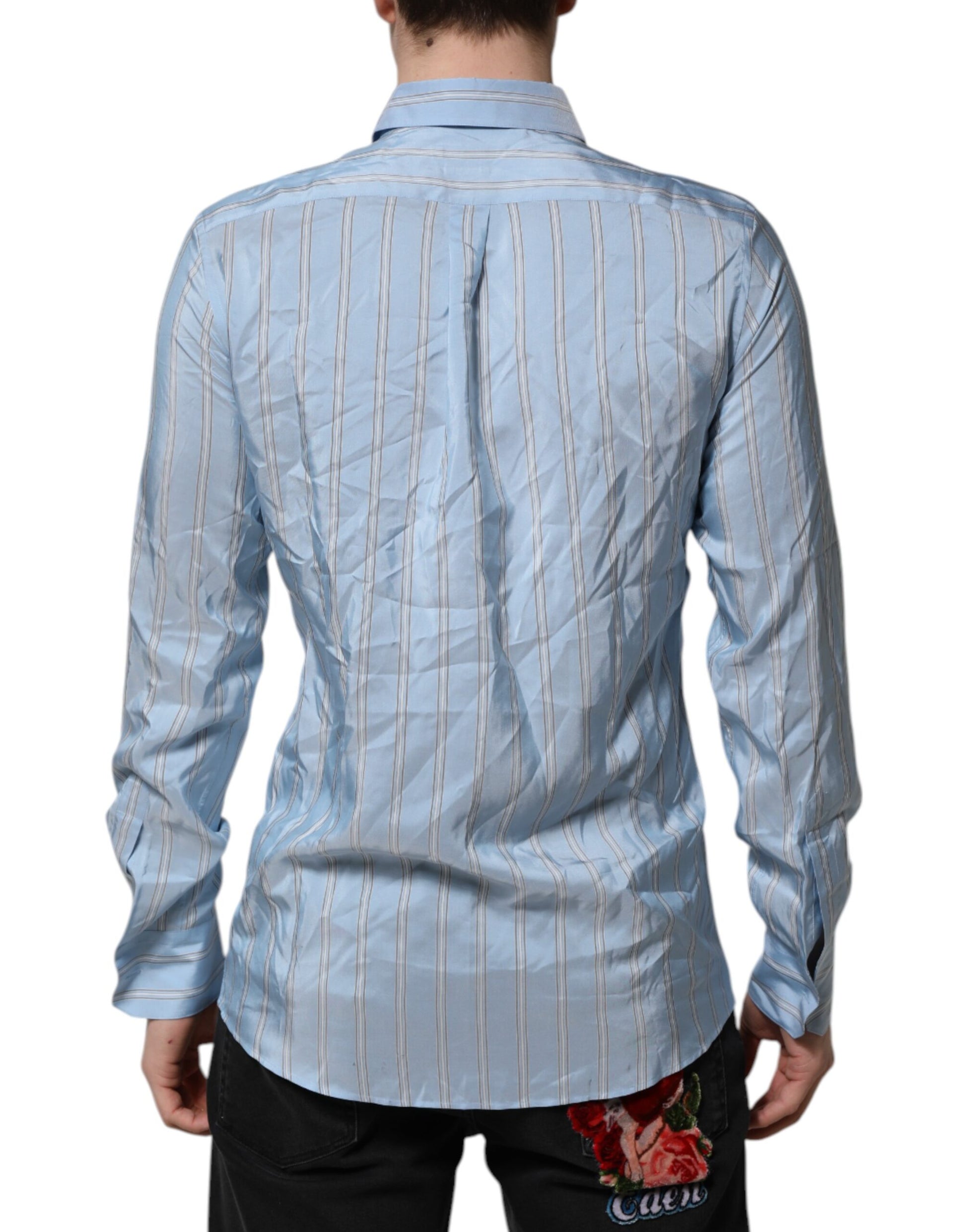 Blue Striped MARTINI Long Sleeve Dress Shirt